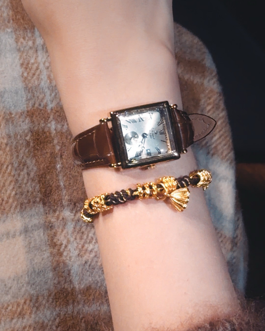 Lucky Lotus, Tibetan Cotton Cord Bracelet, Black Color, Turn Your Fortune
