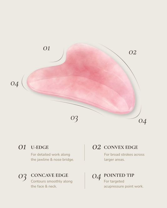 3D Rose Quartz Facial Gua Sha