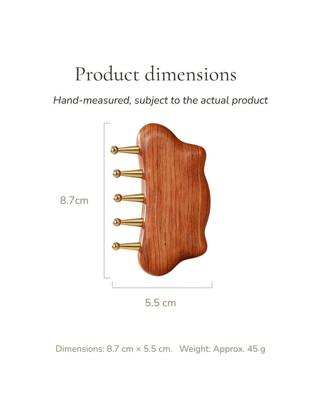 Wood & Brass Cloud-Shaped Meridian Comb
