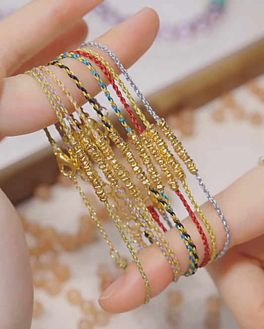 Handwoven Cord Series, Dark Gold Guardian Bracelet, Protection