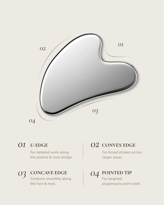 Stainless Steel Contoured Gua Sha Tool