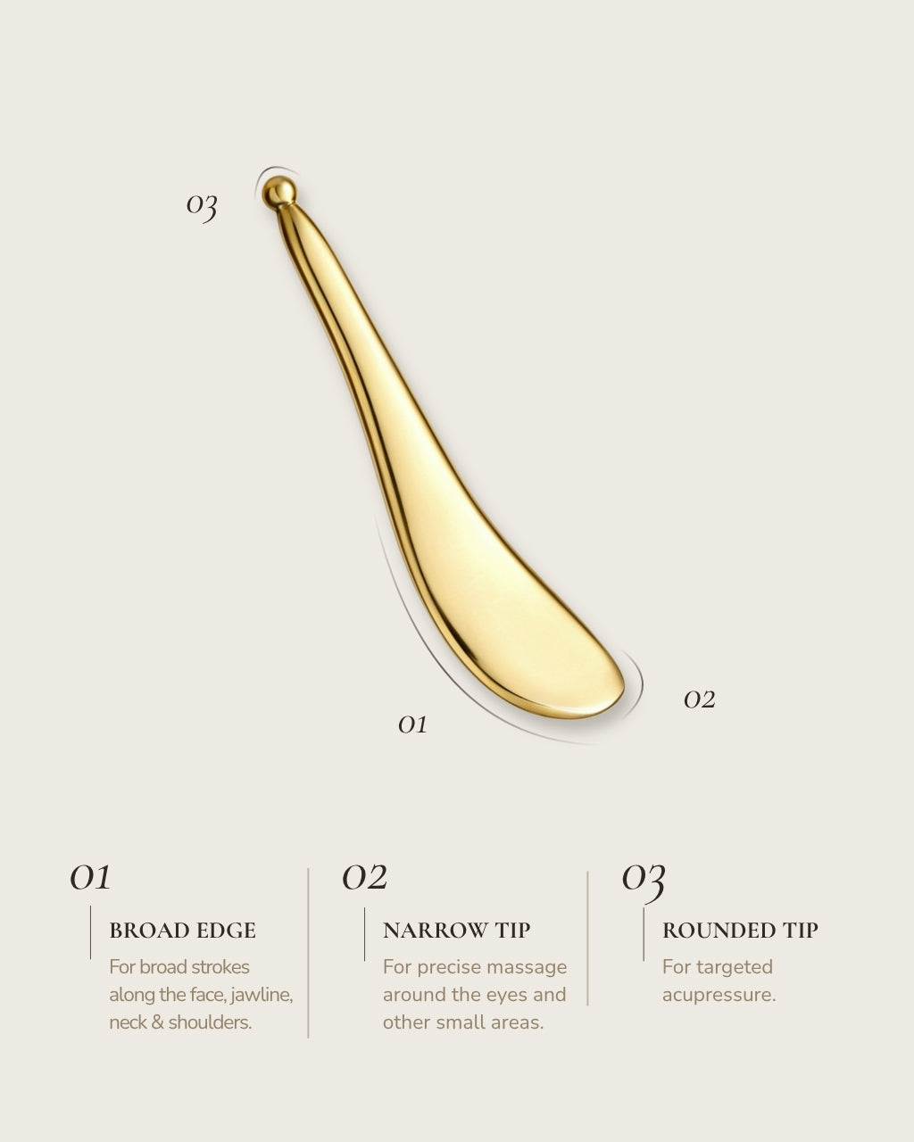 Brass Meridian Gua Sha Wand