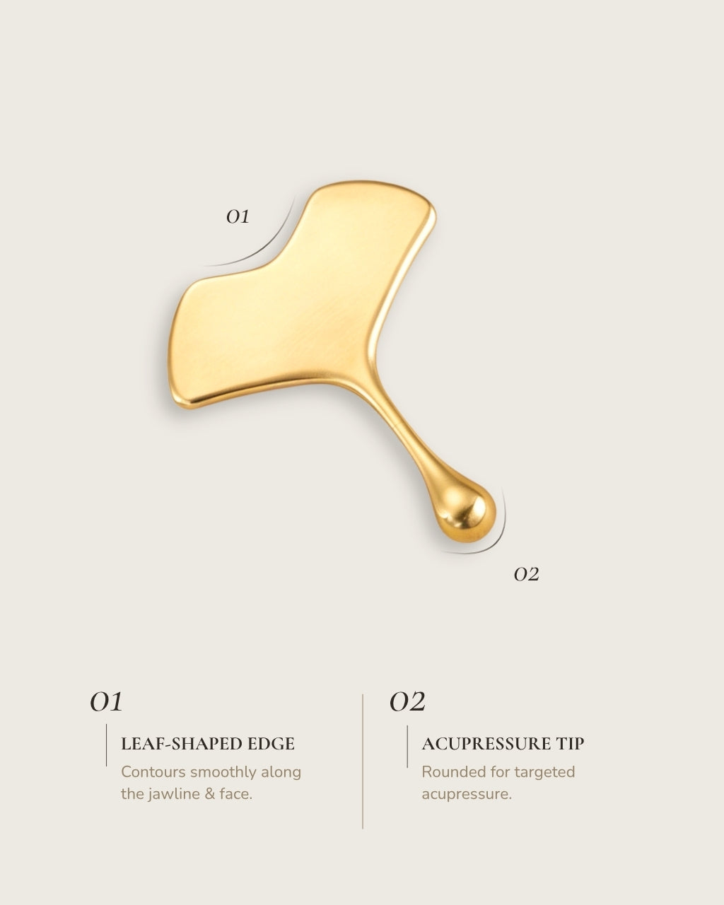 Brass Leaf Facial Gua Sha Tool