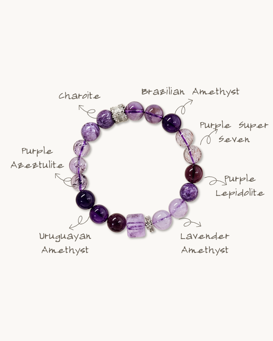 Amethyst Athena, Brazilian & Lavender Amethyst Bracelet, Support Your Studies