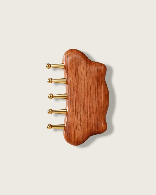 Wood & Brass Cloud-Shaped Meridian Comb