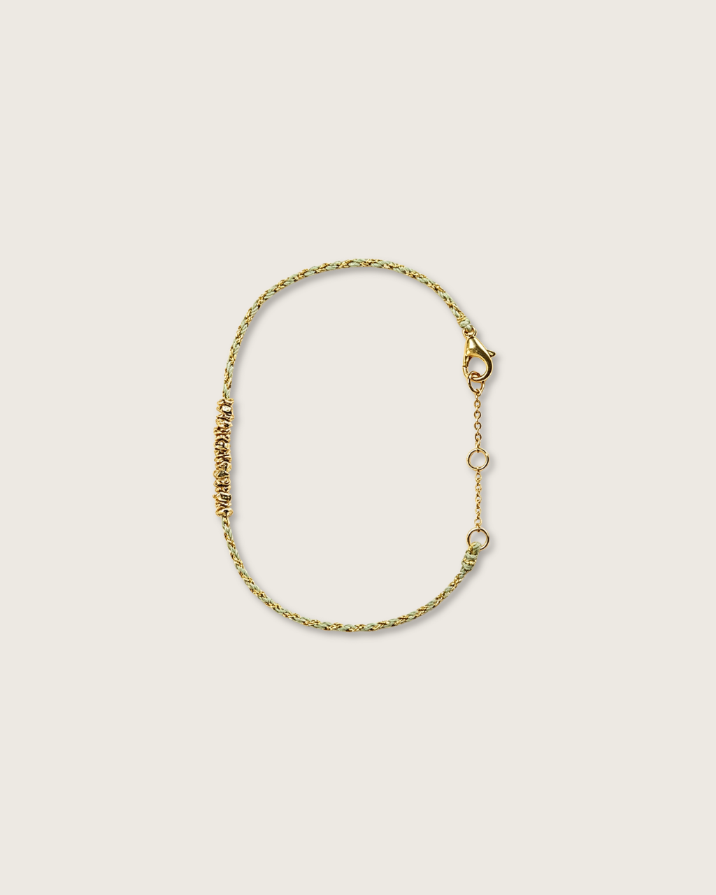 Handwoven Cord Series, Golden Vein Jade Bracelet, Career Blessing