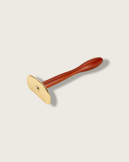 Wood & Brass Long-Handle Body Gua Sha Tool