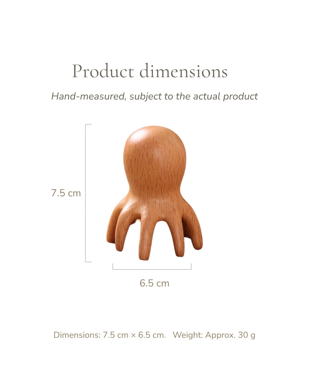 Wooden Octopus Scalp Meridian Comb