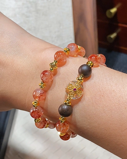 Lucky Koi, Red Hematoid & Agarwood Bracelet, Shift Your Fortune